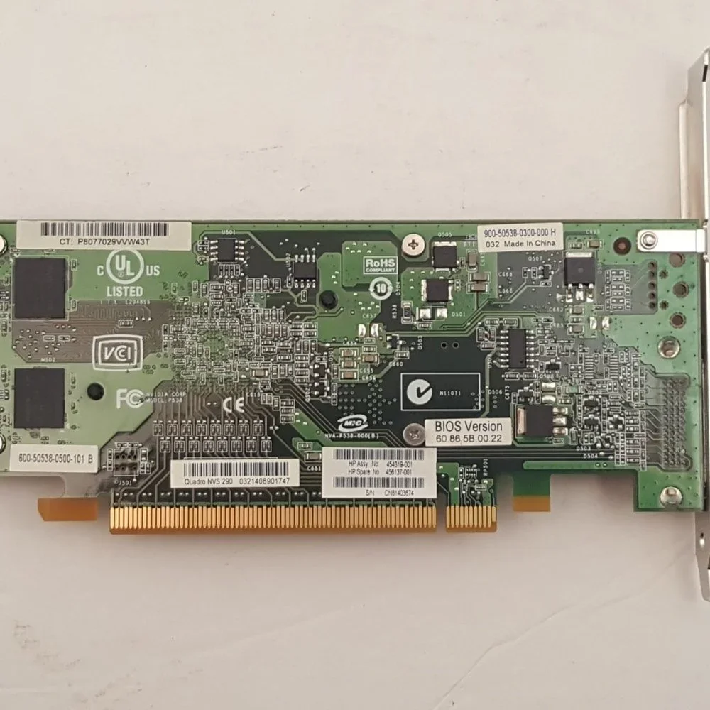 HP NVIDIA Quadro NVS 290 256MB Video Card 454319-001 / 456137-001 P538